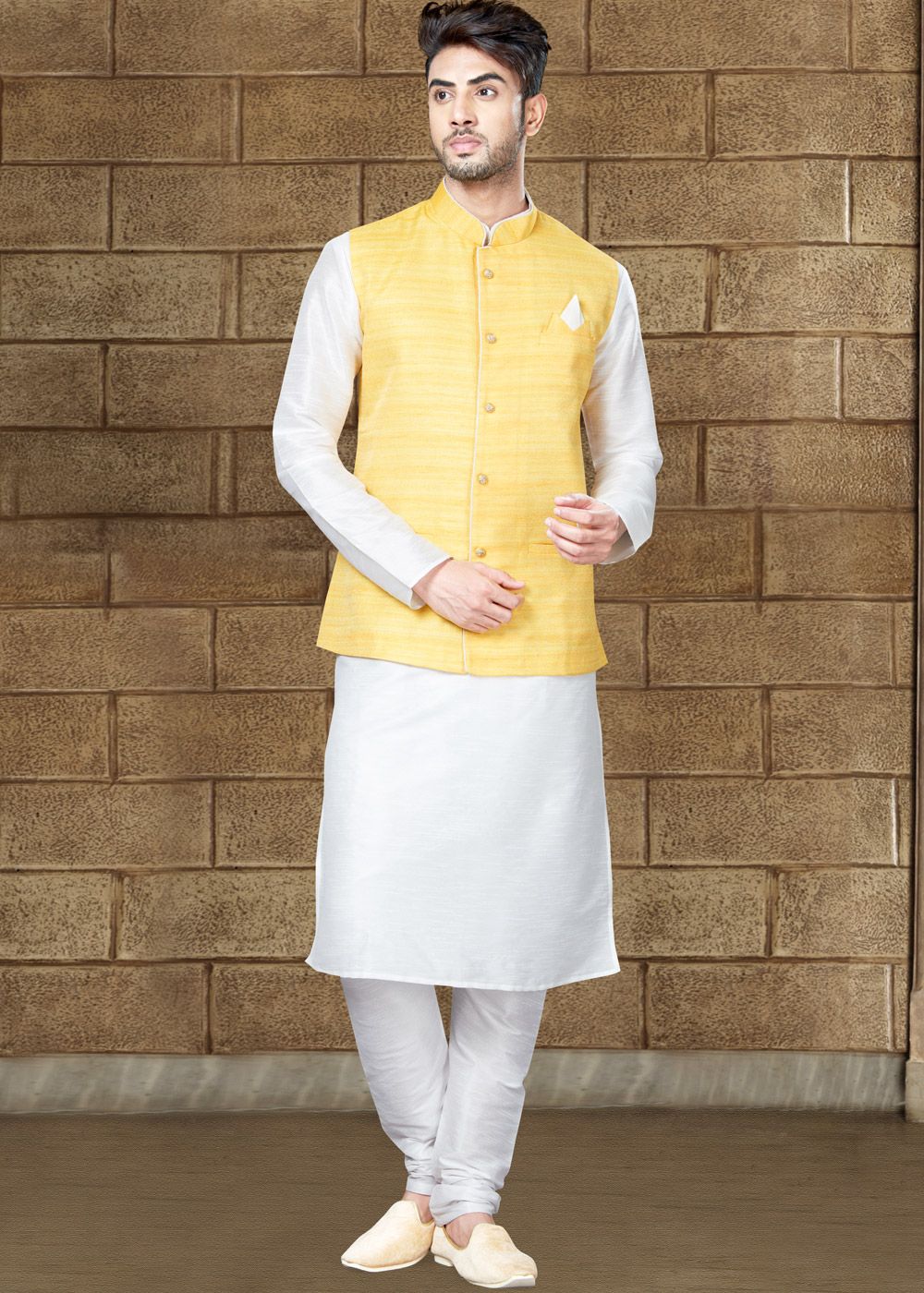 Cream Latest Jacket Style Designer Indian Punjabi Kurta Pajama ...