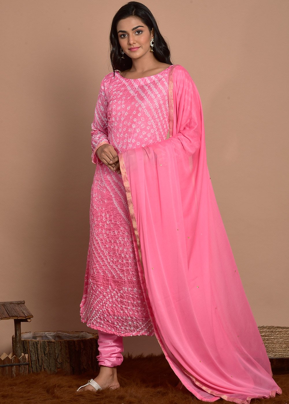 Pink Chanderi Silk Readymade Pant Style Suit 270667