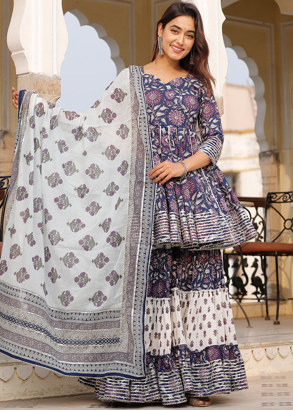 Beautiful Printed Sharara Set | Designer Kurta with Sharara Dress for All  Occasions| Marriage Purpose Dress
