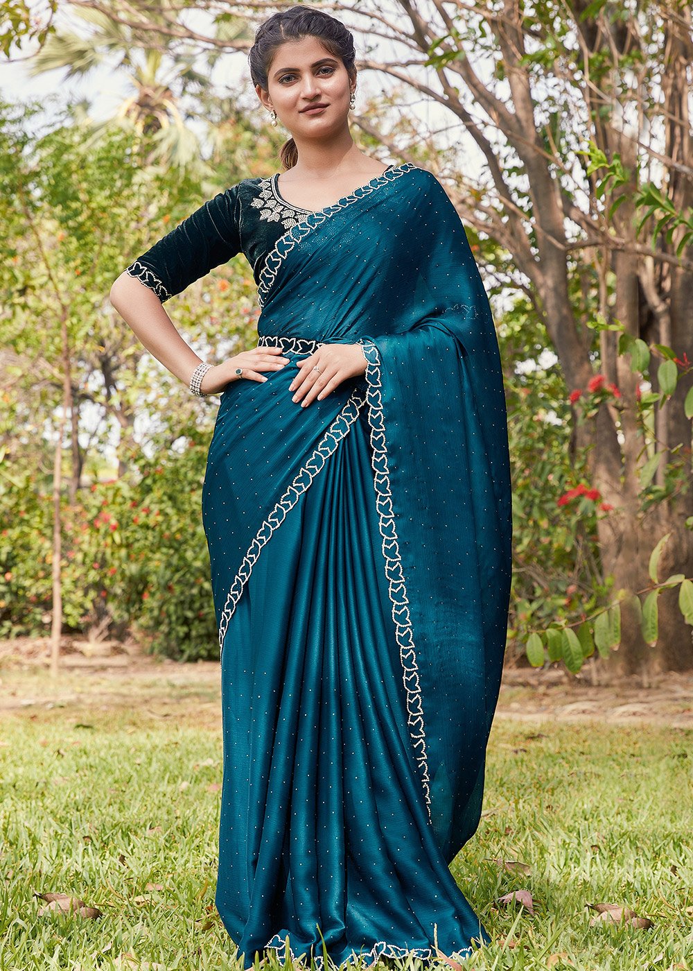 HIRAL DESIGNER Choli Top Saree Blouse Readymade Indian Silk & All Sari  Color Matching Blouse (Blue, 30) at Amazon Women's Clothing store