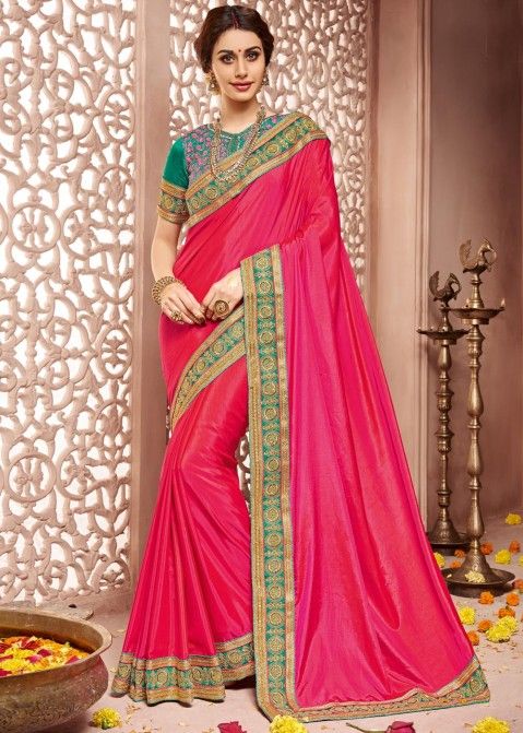 Red Banarasi Silk saree with Heavy Blouse