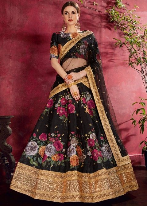 Cotton - Digital Print - Lehenga Cholis: Buy Indian Lehenga Outfits Online  | Utsav Fashion