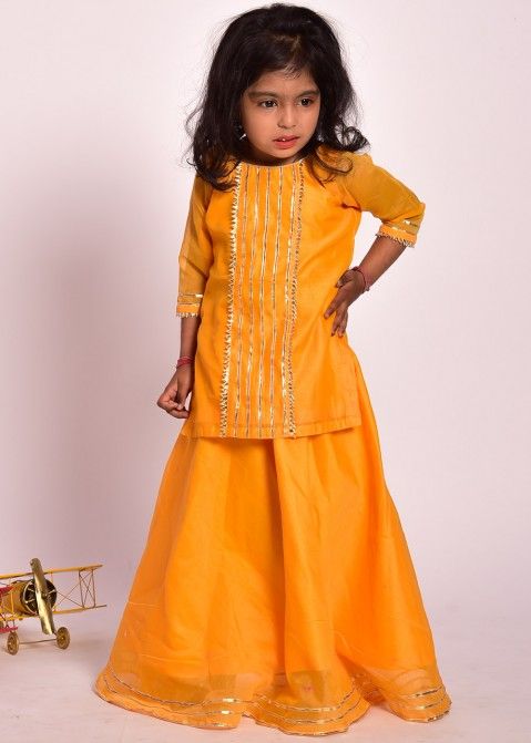 Buy Little Bansi Kids Pink & Green Kurta Lehenga Set for Girls Clothing  Online @ Tata CLiQ