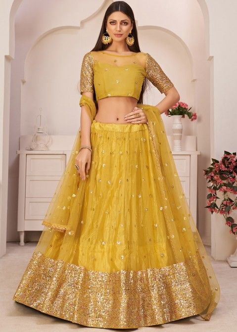 Outstanding Detailed Embroidery Work in Silk with Heavy Blouse and Dupatta  Red Bridal Lehenga Choli