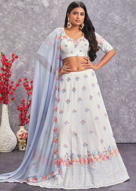 Beautiful White Blue Lehenga Choli for Women Indian Wedding Lehenga Choli  Wedding Collection Choli Wedding Lehenga Bridesmaid Lehenga Choli - Etsy