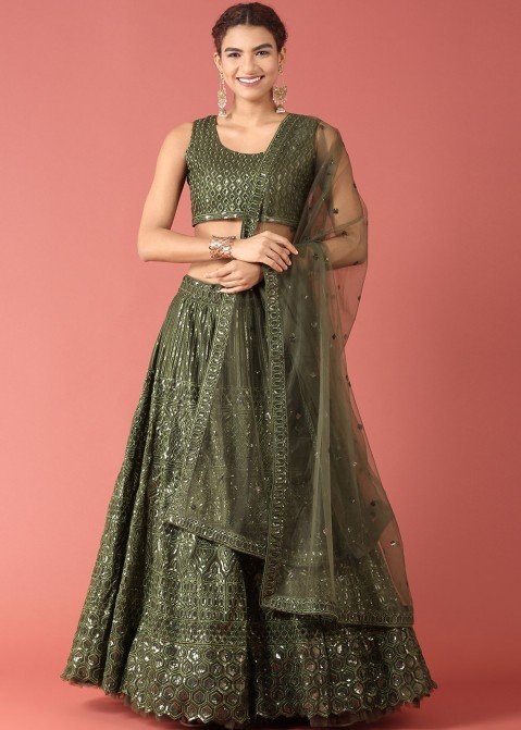 Page 3 | Lush Green Lehenga Choli Collection | Zeel Clothing | Color: Green