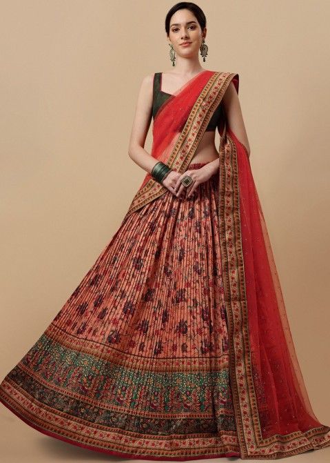 Buy Bollywood Model Rani Pink Paithani silk wedding lehenga in UK, USA and  Canada