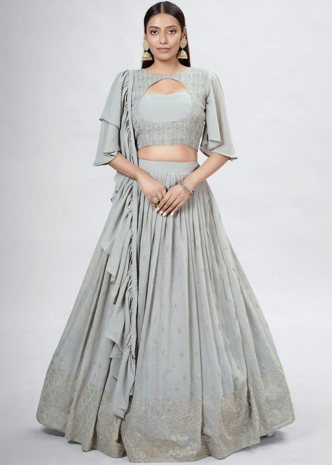 Grey Indian Hit Design Women Party Wedding Wear Georgette Lehenga Choli Net  Dupatta Ghaghara Skirt Dress 6210 price in Saudi Arabia | Amazon Saudi  Arabia | kanbkam