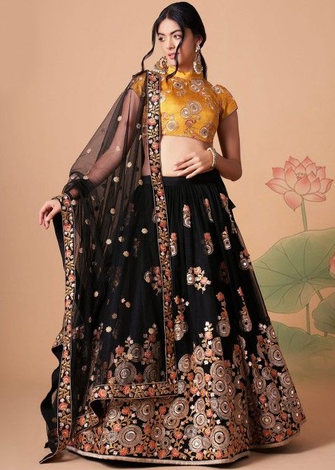 Designer Half Sleeves Indian Style Onam Lehenga Choli For Girls And Women |  Style Lehenga Choli