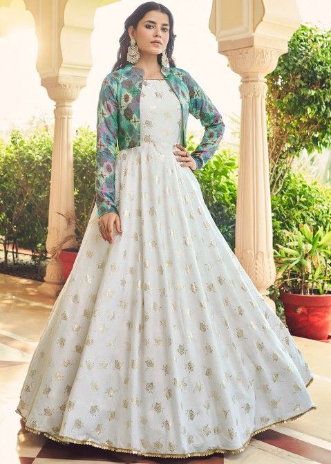 Discover 196+ indian long jacket gown latest
