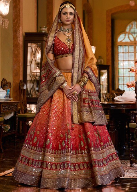 Buy Online Weaving Jacquard Silk Designer Lehenga Choli : 271618 -