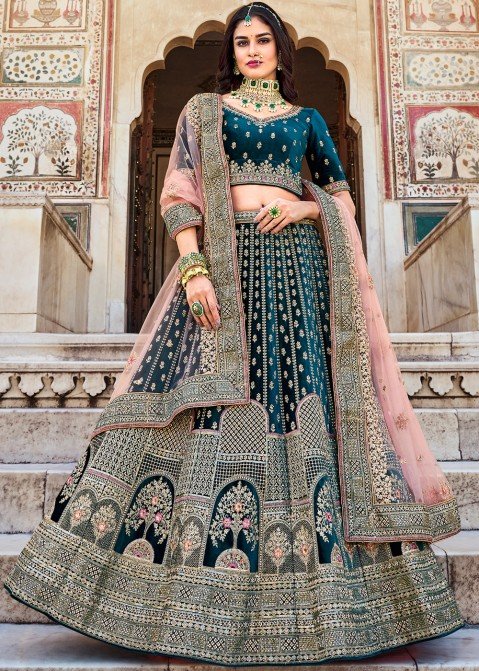 Designer Velvet Bridal Lehenga Choli at Rs.2995/Piece in surat offer by  Thankar India E commerce