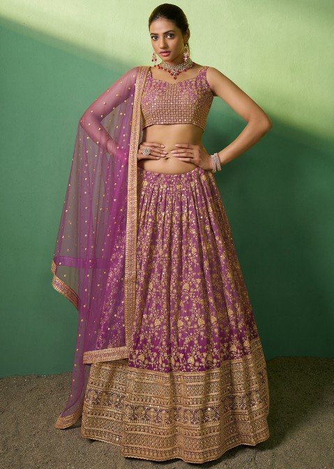 Beautiful Purple Bridal Lehenga Choli For Wedding – TheDesignerSaree