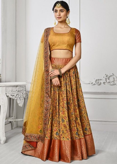 Amazon.com: Chadrakala Women's Art Dupion Silk Indian Flaire Long Maxi  Skirt Full Flare Double Ghera Skirt Lehenga,Free Size, Gold (S110GOL) :  Clothing, Shoes & Jewelry