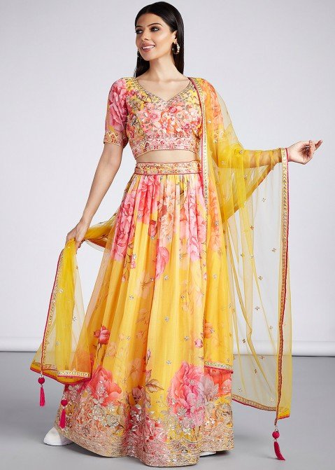 Yellow Suryagarh Lehenga Set | Fashion, Bridal lehenga, Pink lehenga