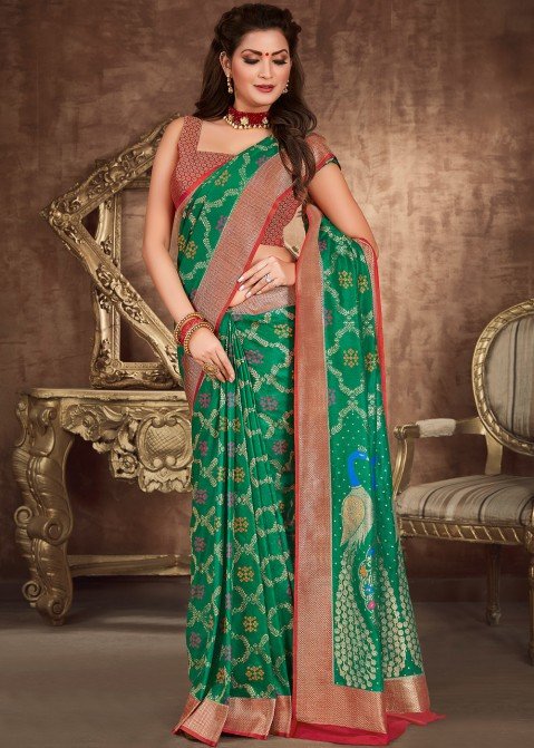 Green Paithani Saree With Weaving Work in 2023 | Silk sarees, Saree, Silk