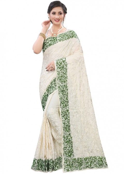 White Sarees - Shop From Variety of Off White Sari Online | Karagiri