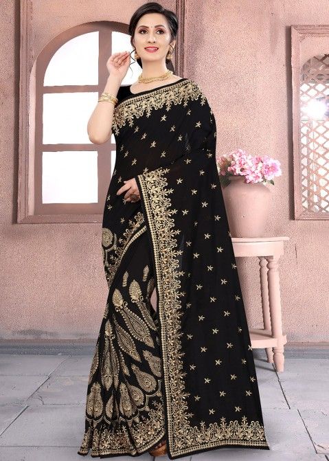 Aggregate 149+ black silk saree blouse designs latest
