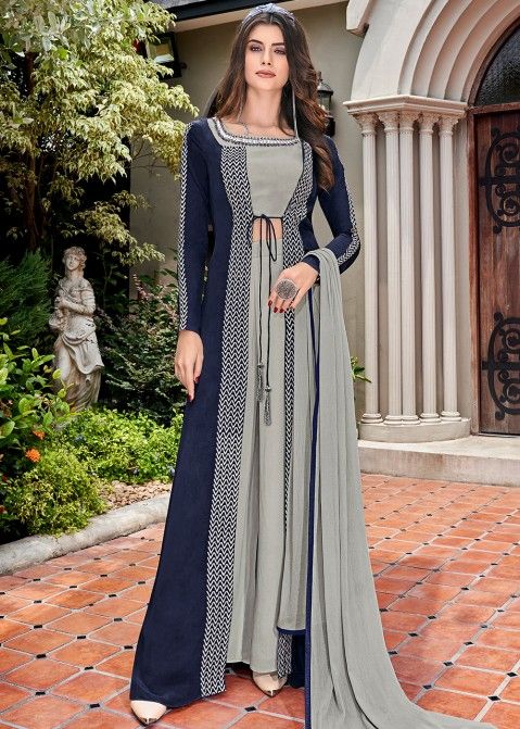Buy Green Palazzo Suits Online | jacket palazzo suit