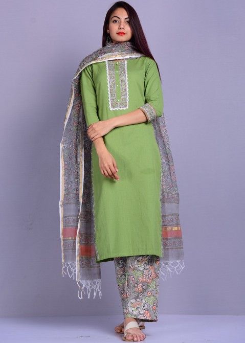 Pink Color Casual Cotton Beautiful Embroidered Readymade Salwar Suit
