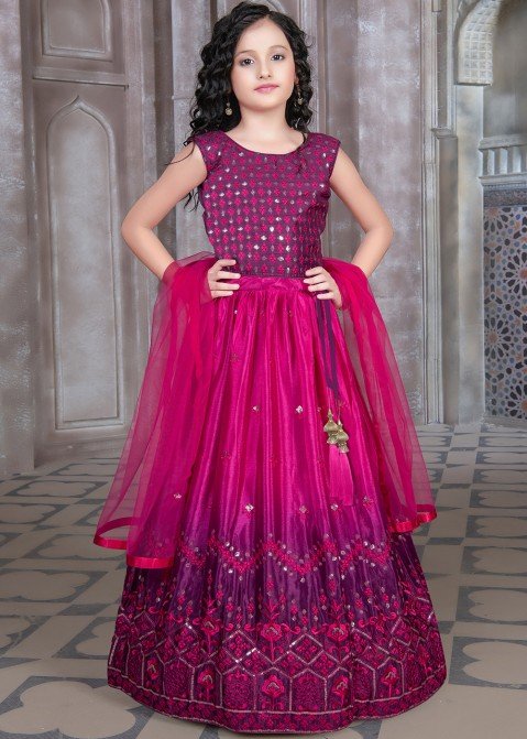 Purple pink rich combination extraordinary net lehenga saree - New India  Fashion
