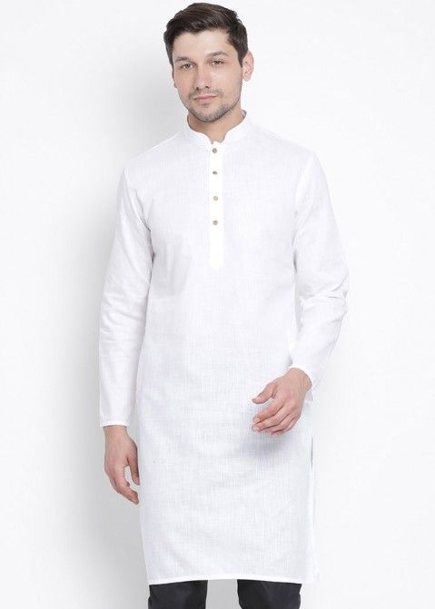 Buy Readymade White Cotton Indian Men Kurta Online Shopping