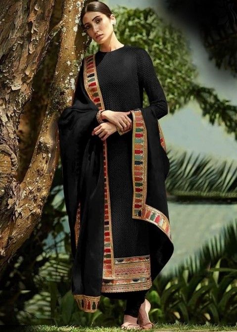 Buy Desi Weavess Black Anarkali Kurta With Dupatta for Women Online @ Tata  CLiQ