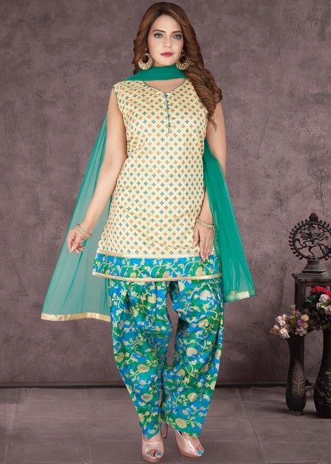 Buy Blue Embroidered Art Silk Salwar Suit Party Wear Online at Best Price |  Cbazaar
