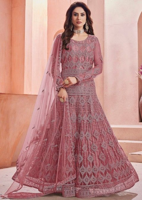 Fuchsia Pink Anarkali Suit – Heritage India Fashions