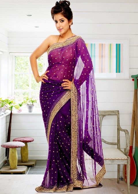 Handloom Banarasi Katan Silk Purple Saree | Khinkhwab