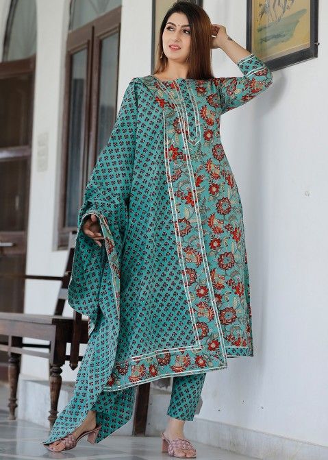 Cotton Salwar Suit Karachi Dress Material With Embroidery for Women –  Stilento