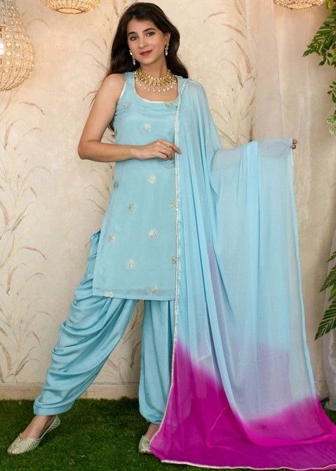 Designer Patiala Suit In Blue Color at Rs 650/piece | Punjabi Salwar Kameez  in Surat | ID: 10396156397