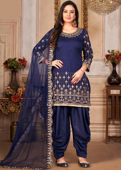 Beautiful Sky Blue color Punjabi Suit Design Ideas 2023 | Light Blue  Punjabi Suit Design - YouTube