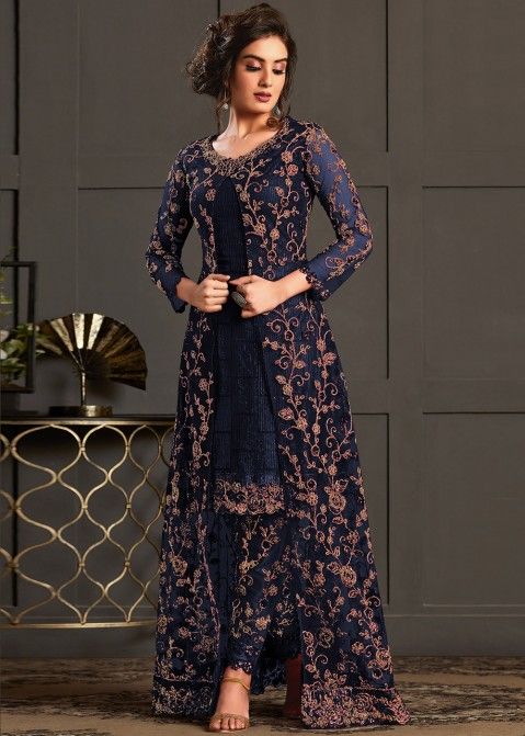 Buy online Embroidered Front Open Suit With Pant Set from Suits  Dress  material for Women by Xclusive Designer for 15219 at 48 off  2023  Limeroadcom