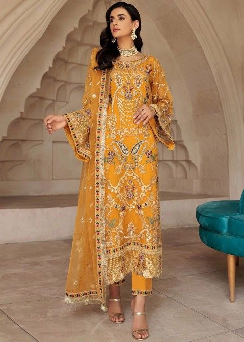 Stitched Pakistani Pant Suit, Size : M, L, XL, XXL, Pattern : Embroidered  at Best Price in Surat