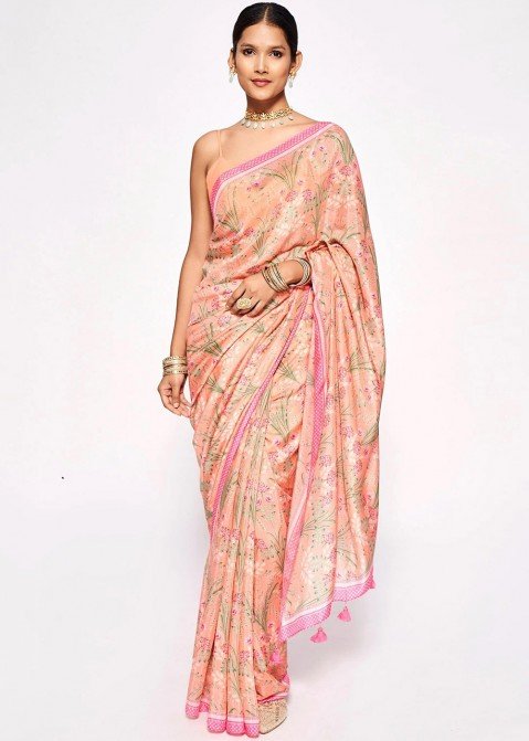 Online Saree | Bandhani Saree with Latest Designer Blouse – Ambikam