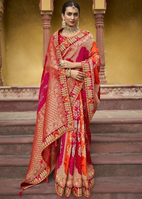 Saree Picks Edition - Orange Color | Orange Color Saree Inspiration For  this Wedding - YouTube