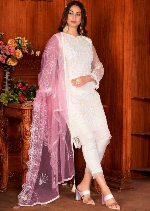 Light Green Net Embroidered Pant Style Suit 221368 Work : Sequins,  Embroidery the joy of dressing is in wearing an indian dress. for price and  other details please do visit our website