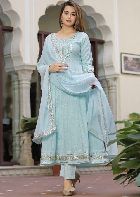 Navy Blue Georgette Anarkali Suit at Rs 1999 | Designer Anarkali Suit in  Surat | ID: 17199080288