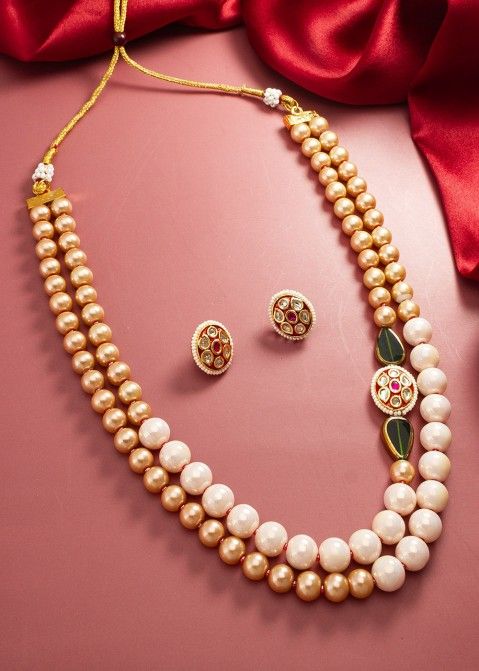 Buy Venus Gems Gallery Beautiful Golden Pearl Necklace Set For Women Pearl  Necklace Original Certified Freshwater Pearl Necklace Pure South Sea Pearl  Choker Necklace With Bracelet गोल्डन पर्ल नेकलेस at Amazon.in