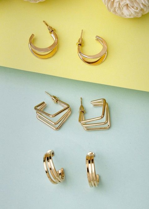 Golden Earrings In Hoop Style