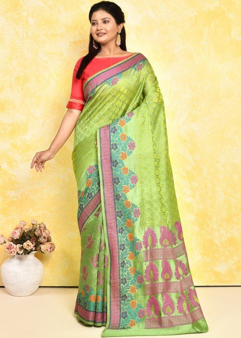 Pastel Green celebrity inspired Saree for Women -SHRI001PG – www.soosi.co.in