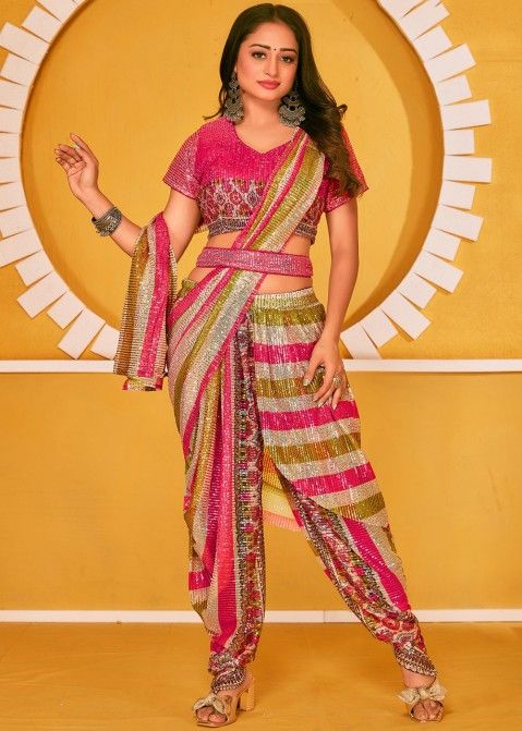 Shaurya Sanadhya | Sarees | Indowestern Dhoti Style Saree 2pc Set | Poshmark