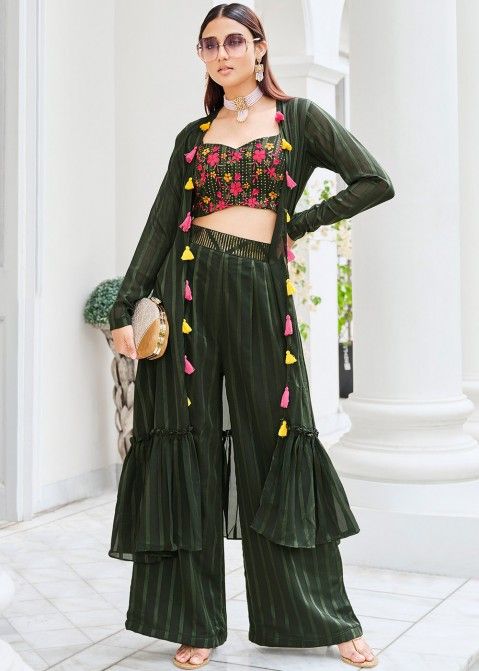 Buy online Gorgeous Green Palazzo Pants from bottom wear for Women by Meira  for ₹469 at 53% off | 2024 Limeroad.com