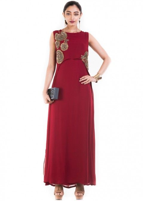 J B Creation Western Wear Long Straight Gajari Gown For Women And Girls :  Amazon.in: Fashion