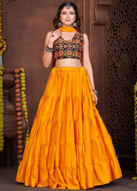 Buy Floral Party Wear Mirror Work Lehenga Choli Online for Women in USA