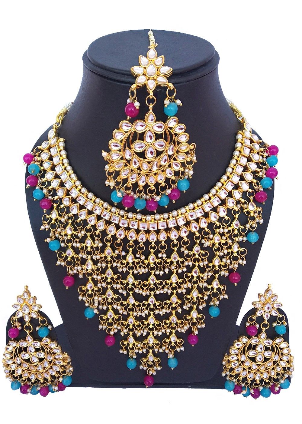 Multicolor Pearl and Kundan Necklace 