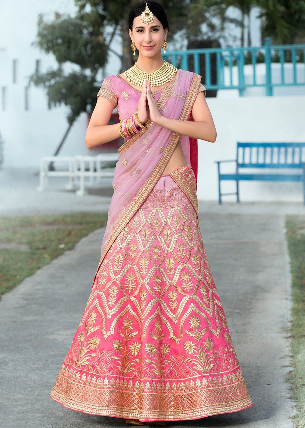 Buy Scarlet Red Silk Gota Patti Lehenga Set Online – Vasansi Jaipur