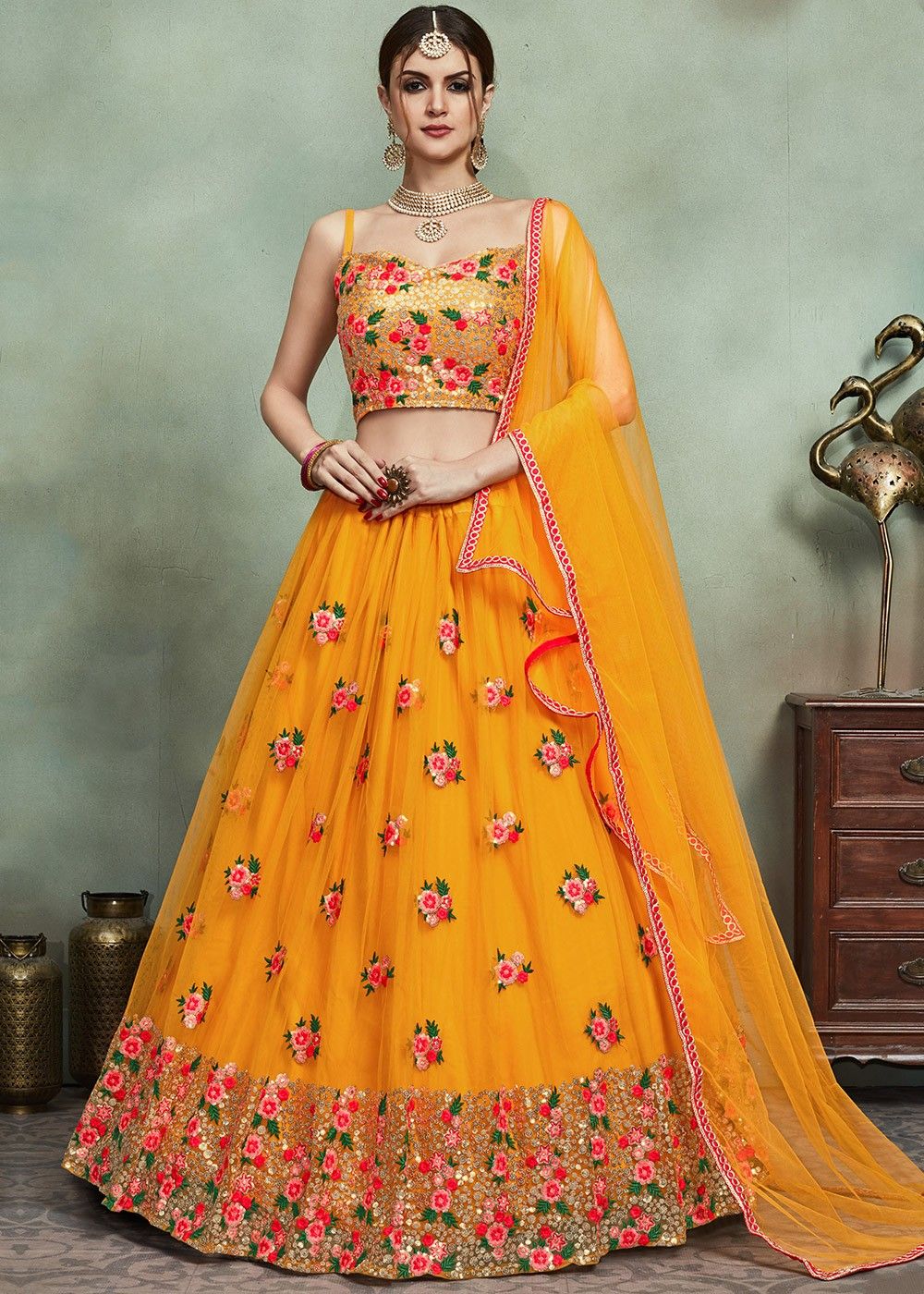 Mesmerizing Yellow/Peach Designer Lehenga Choli – Palkhi Fashion-gemektower.com.vn