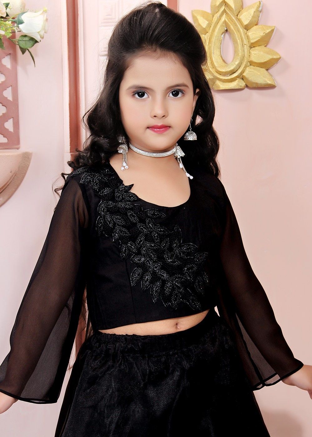 Cancan Party and Wedding Wear Kids Lehenga With Embroidered Top, Age: 7-9  Years